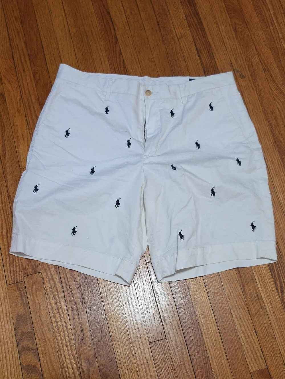 Polo by Ralph Lauren White Shorts with Navy Embroidered Polo Players